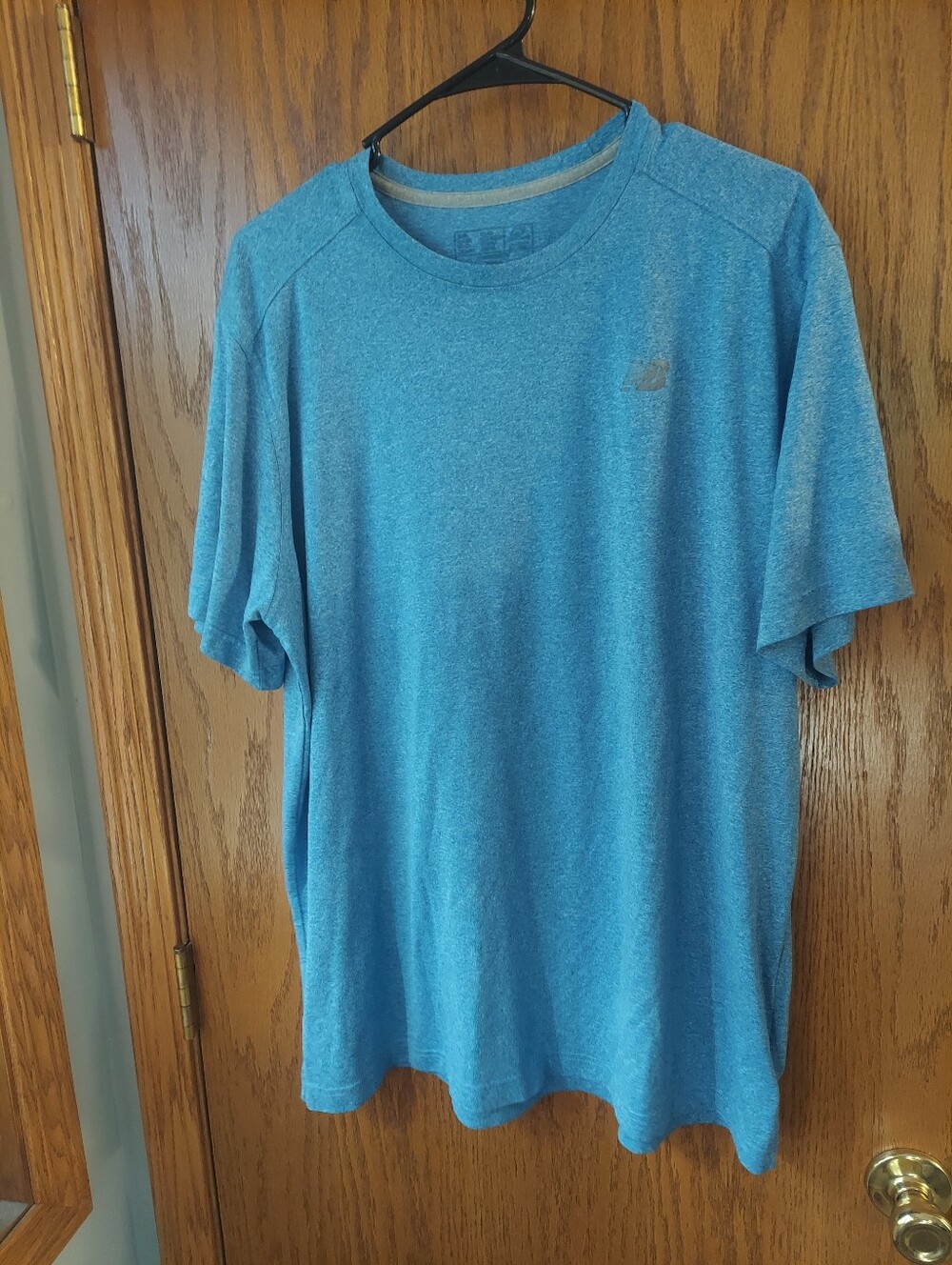 New Balance Men's Heathered Blue Short Sleeve Performance Athletic T-Shirt